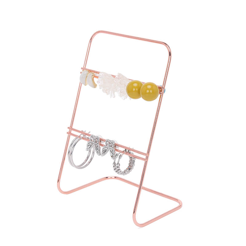 Rose Gold Jewelry Stand-2 Layers Metal Organizer