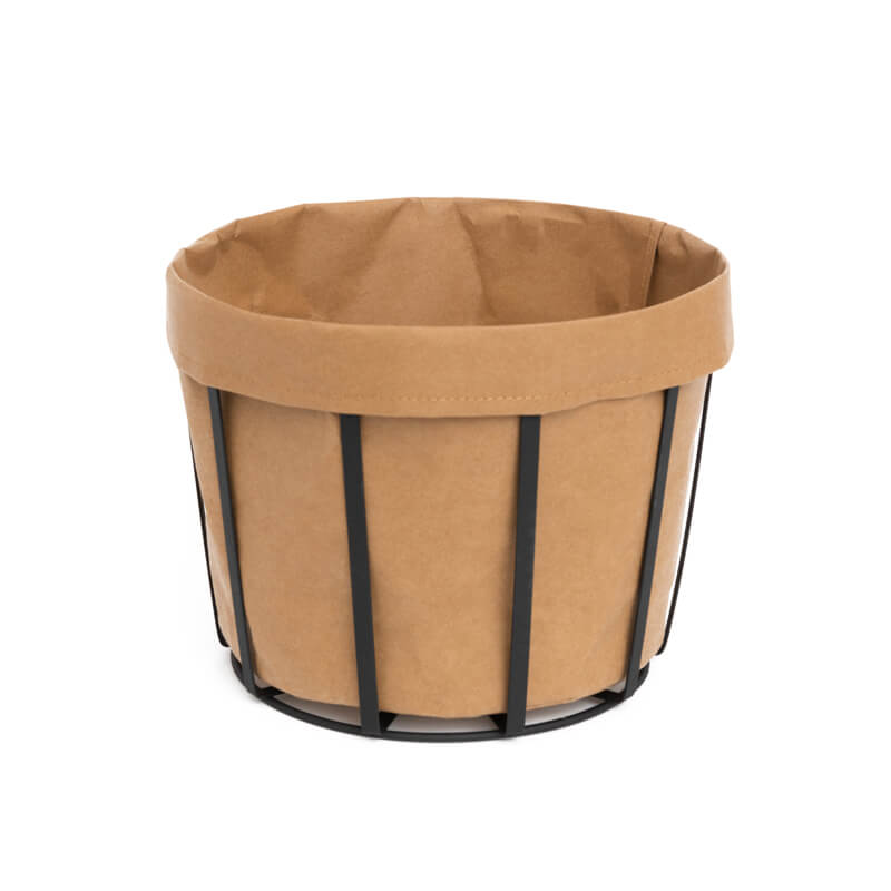 Round Basket Storage with Washable Kraft Paper for Kitchen Storage/Office/Home decor