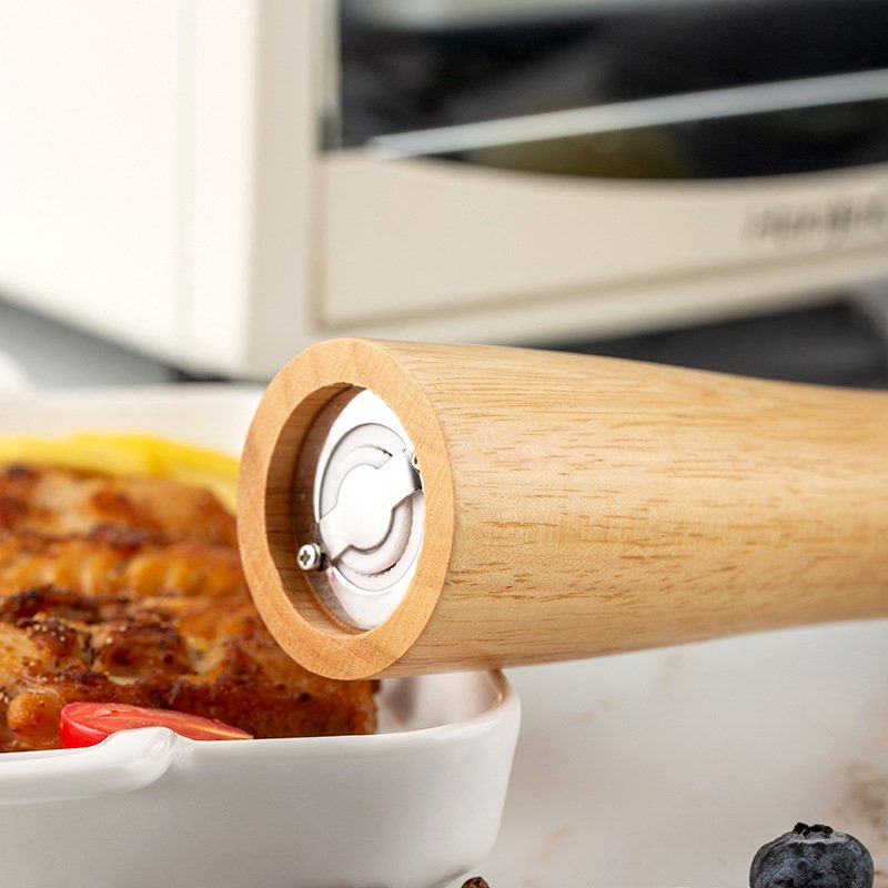 Premium Salt and Pepper Grinder with Wooden Spoon (Set of 2)