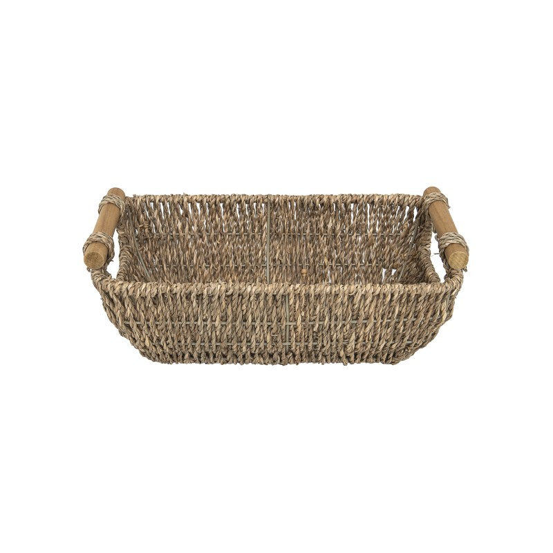 Seagrass Basket with Wooden Handle (Set of 2)