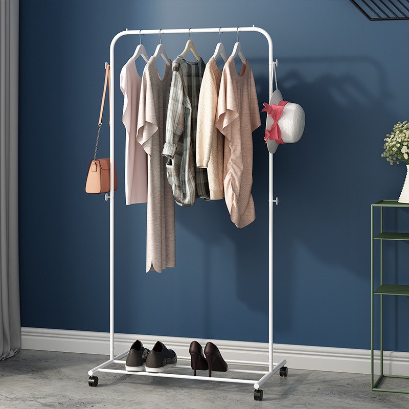 Single Rail Clothes Rack With Wheels