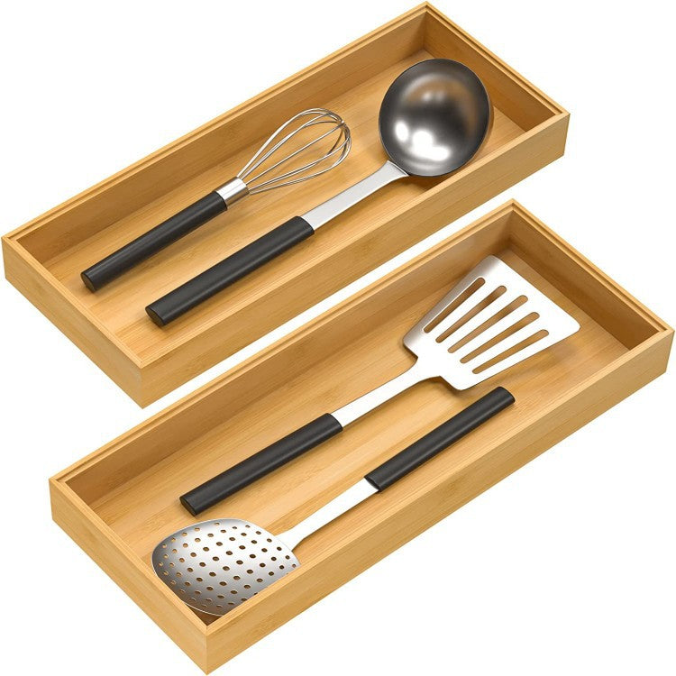 Stackable Utensil Racks Stackable Bamboo Utensil Organizer for Kitchen Drawer – GreenLivingLife