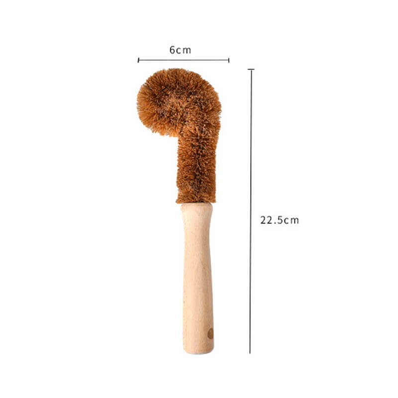 Zero-waste Wood Handle Bottle Brush with Coconut Fiber Bristles