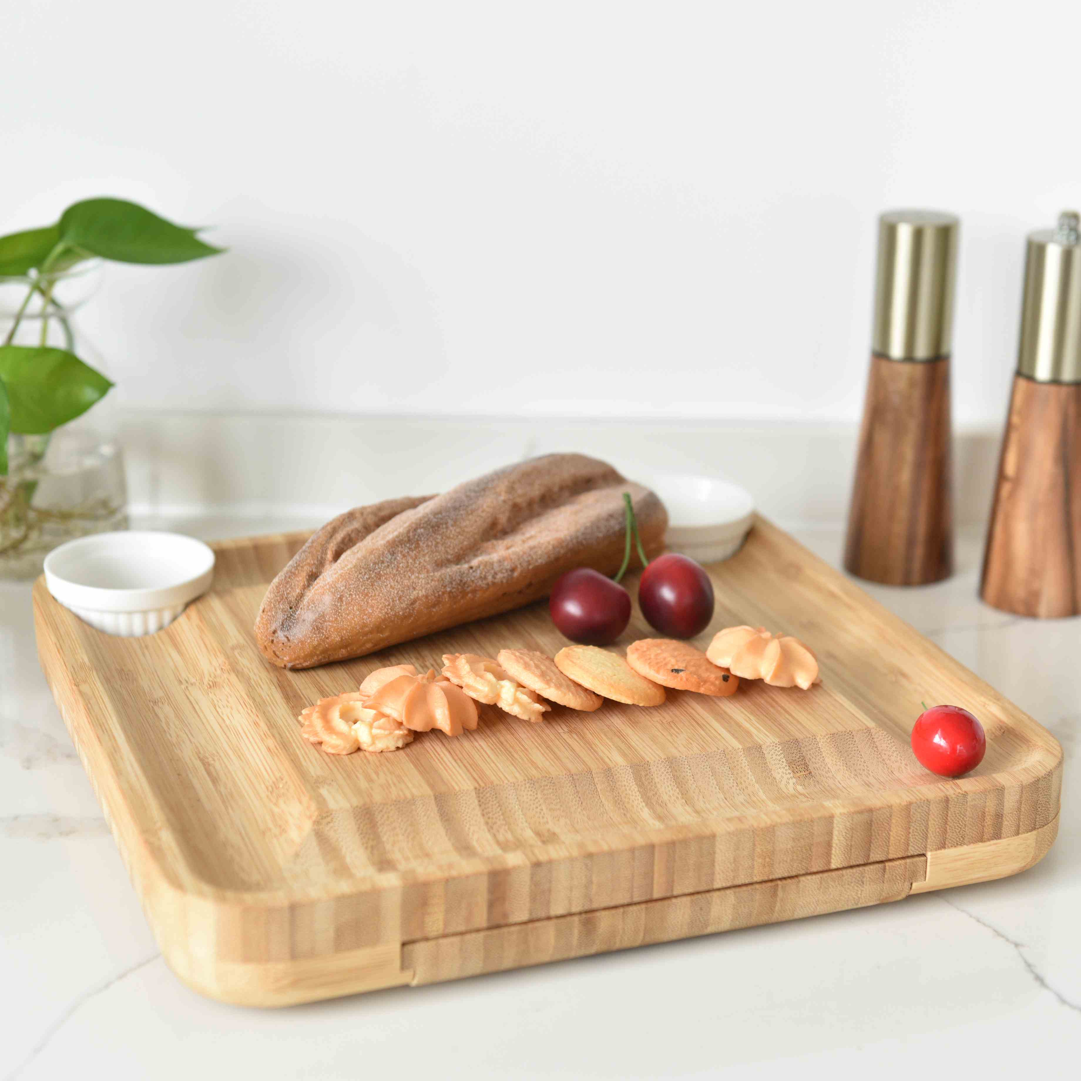Trieste Engraved Charcuterie Board Set with Cheese Knife Set - Home Wet Bar