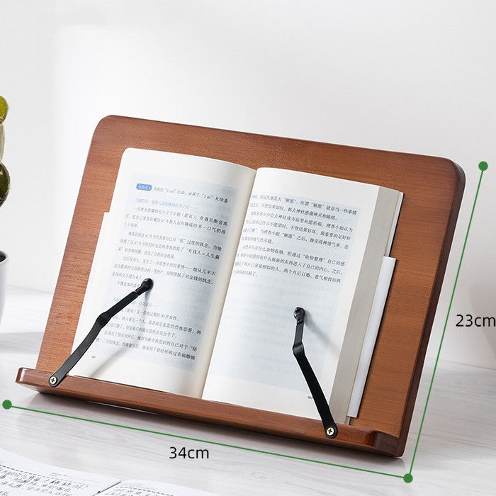 Bamboo Book Stand with Paper Clips