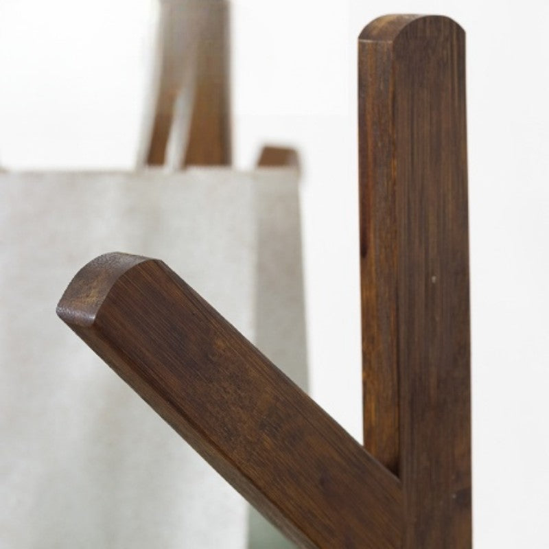 Bamboo Coat Rack Stand with Shelves