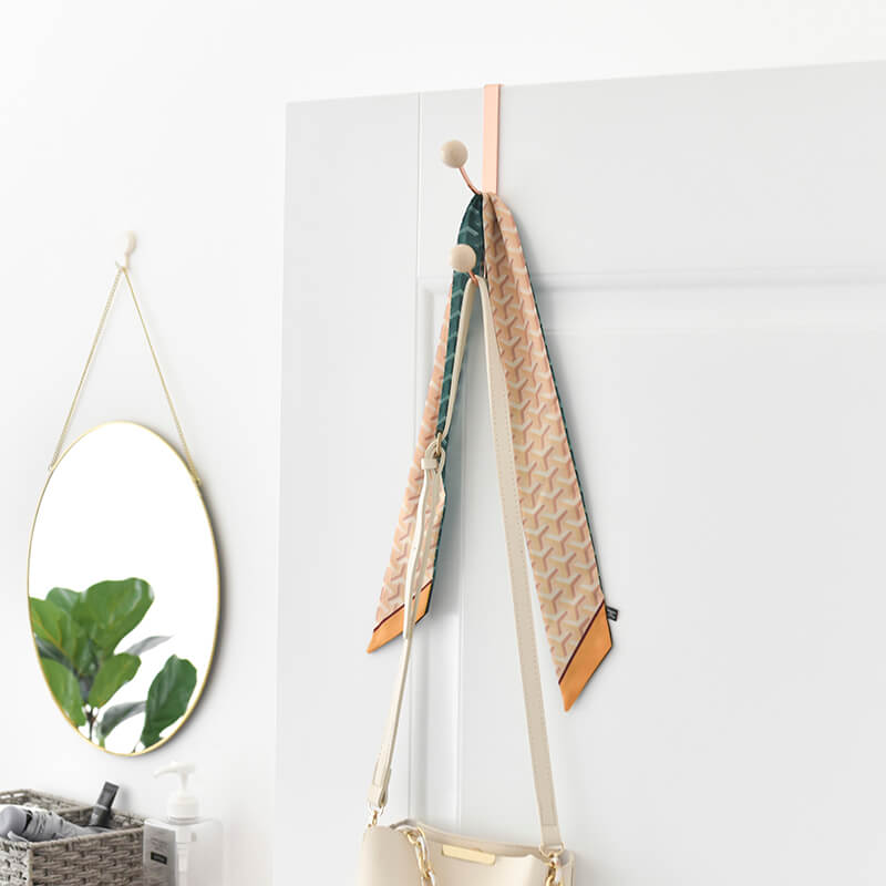 Efficient Rose Gold Metal Over Door Hanger With 2/4 Resin Hooks For Clothes