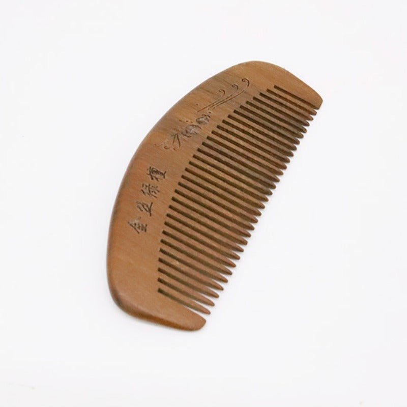 Natural Wooden Fine-tooth Comb with Anti-Static Brush for Hair, Beard, Mustache