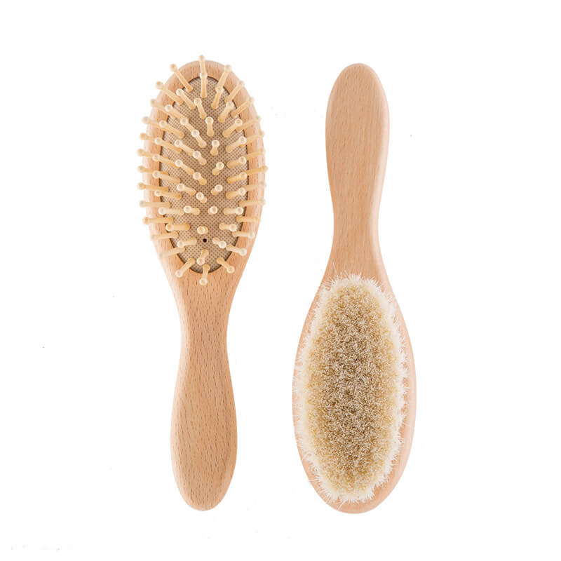wooden hair brush kit