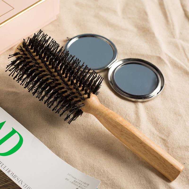 Soft Round Brush with Boar Bristles for Blow Drying