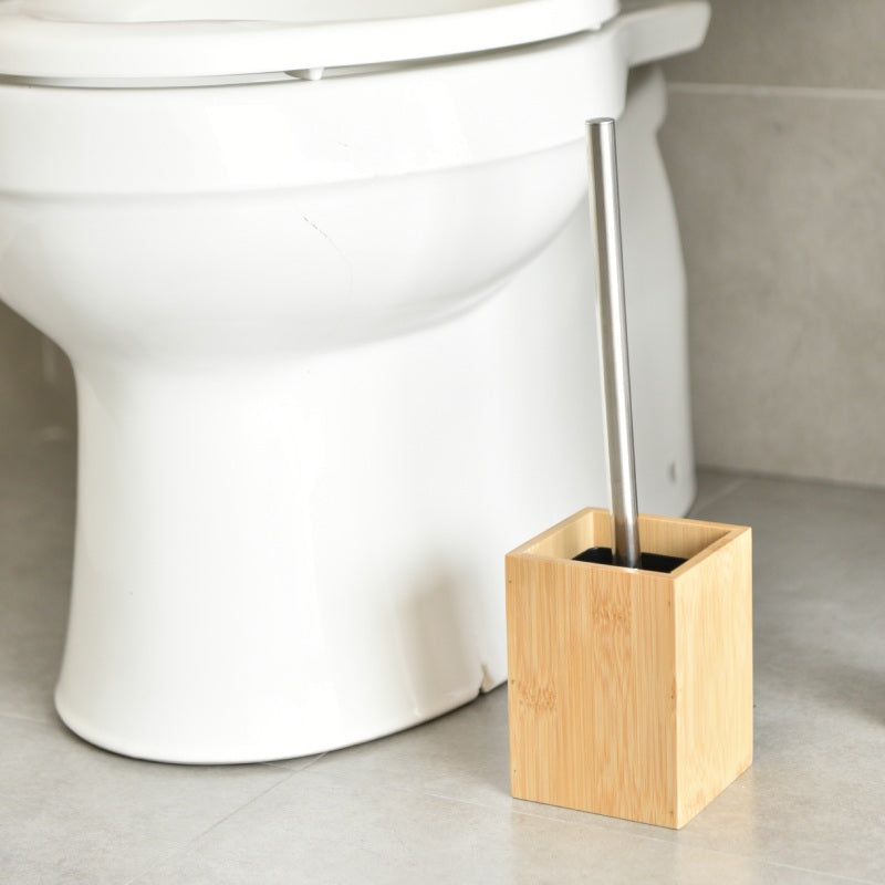 Bamboo Toilet Brush with Stainless Steel Handle for Deep Cleaning