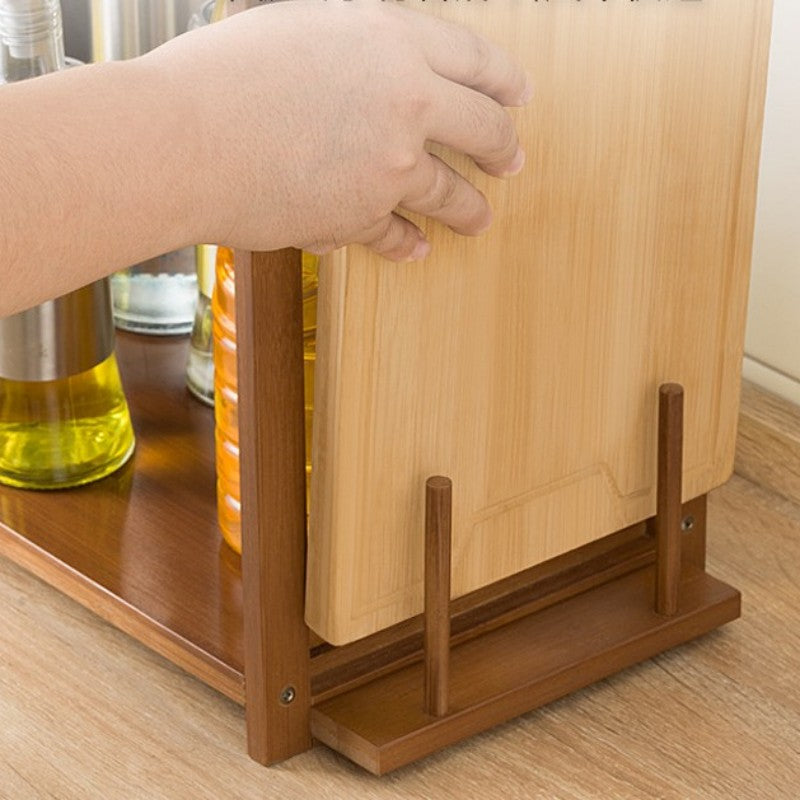 Two-Tier Bamboo Microwave Oven Rack