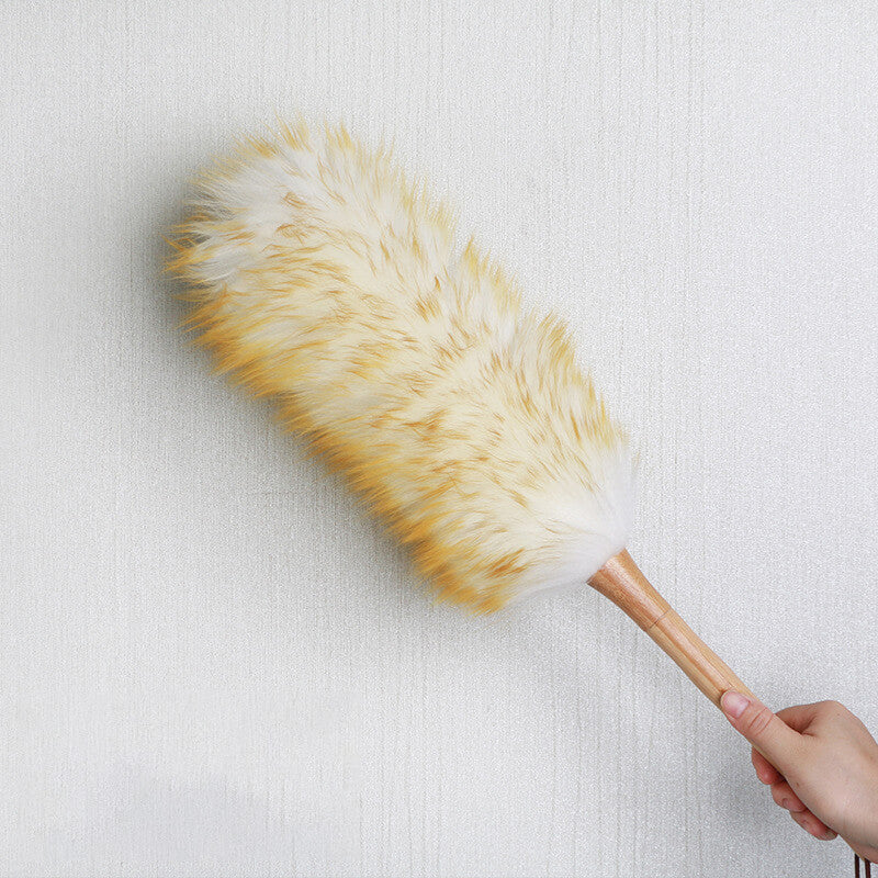Premium Lambswool Duster with Wooden Long Handle 