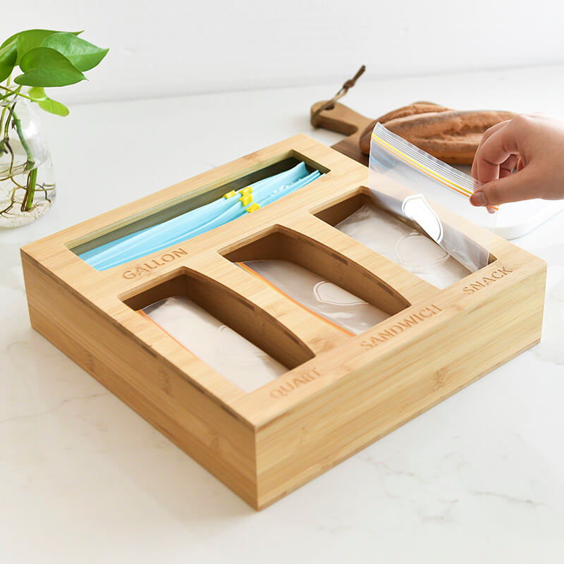 GreenLiving® Premium Wood Ziploc Bags Organizer